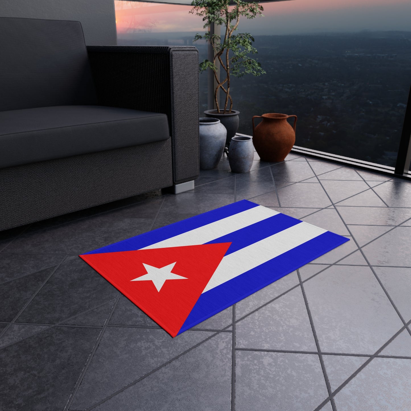 Flag Of Cuba Outdoor Non-Slip Door Mat | Copa America | 24"x36"