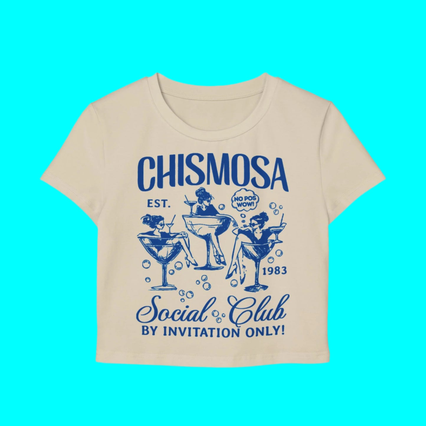 Chismosa Social Club Fitted Crop Top | No Pos Wow! By Invitation Only! Funny Latino | 3 Colors