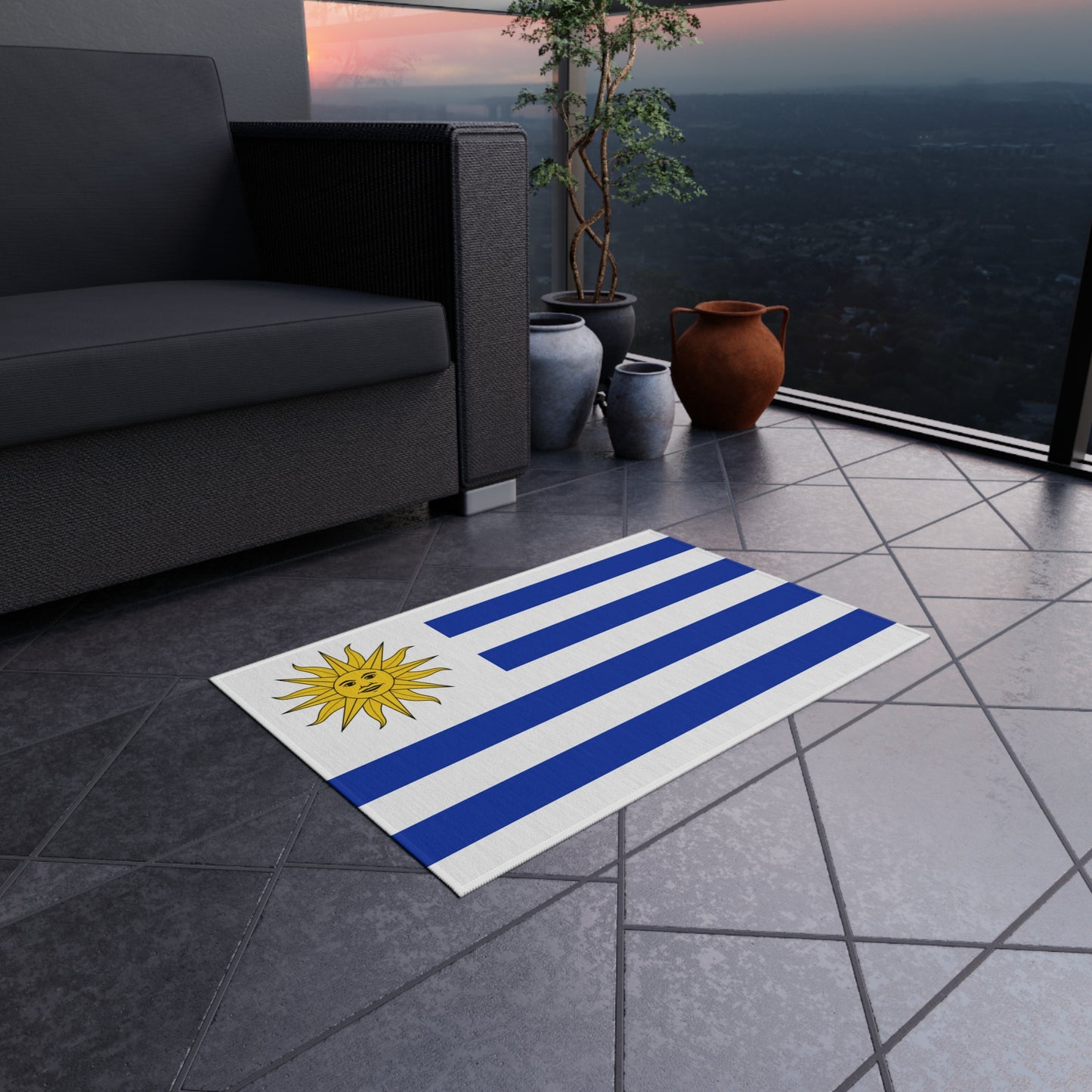 Flag Of Uruguay Outdoor Non-Slip Door Mat | Montevideo | Salto | Gift for Uruguayans | 24"x36"