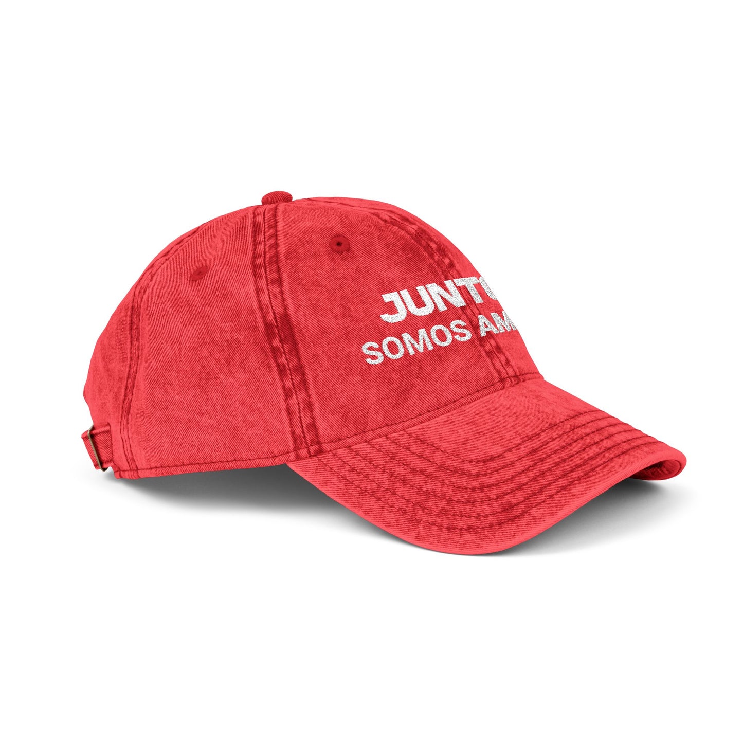 Juntos, Somos America Vintage Distressed 100% cotton twill Embroidered Dad Hat Cap | North, South, Central Unity | Adjustable Strap