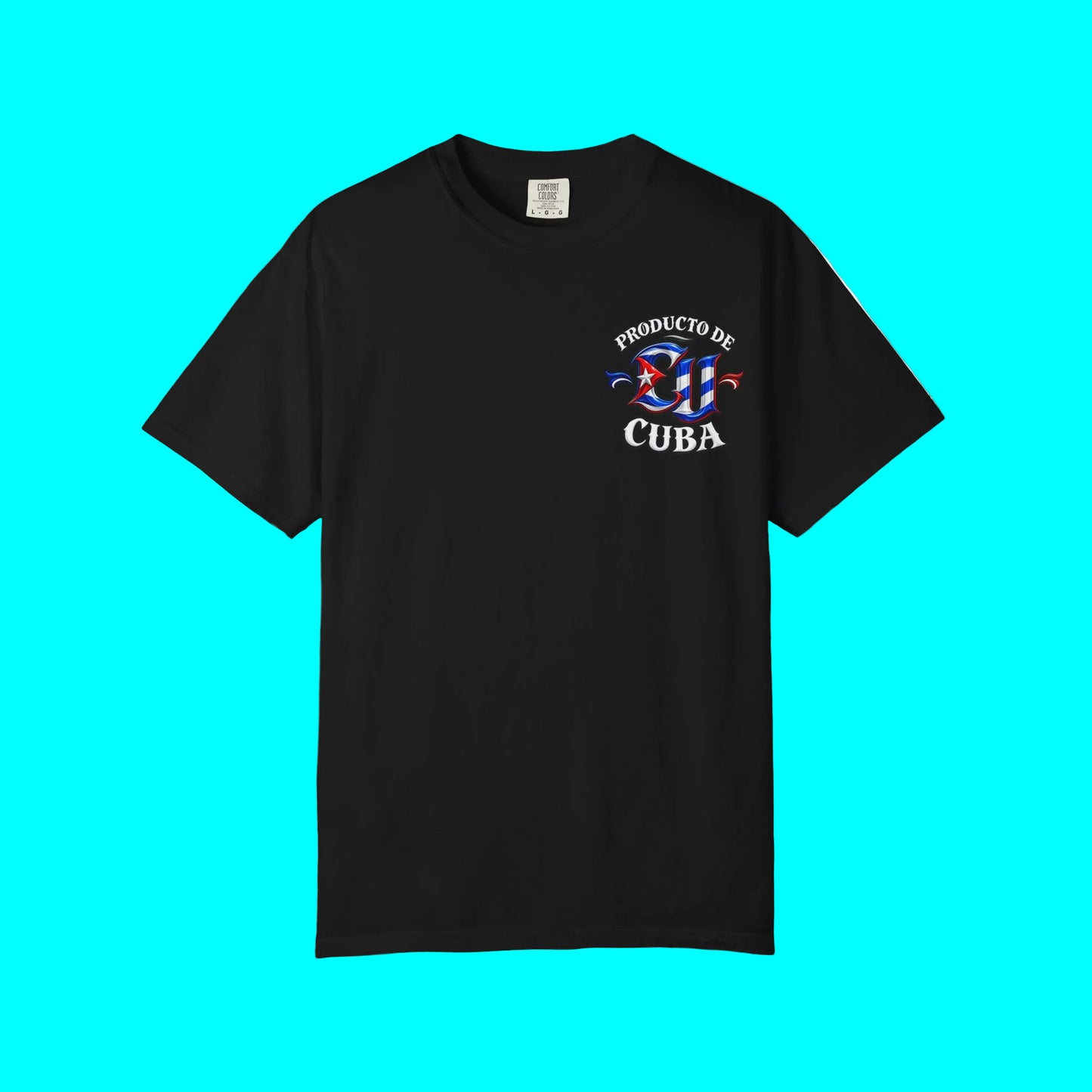Producto De Cuba Heritage T-shirt | Old English Style, CU Cuban Culture | Heavyweight Cotton