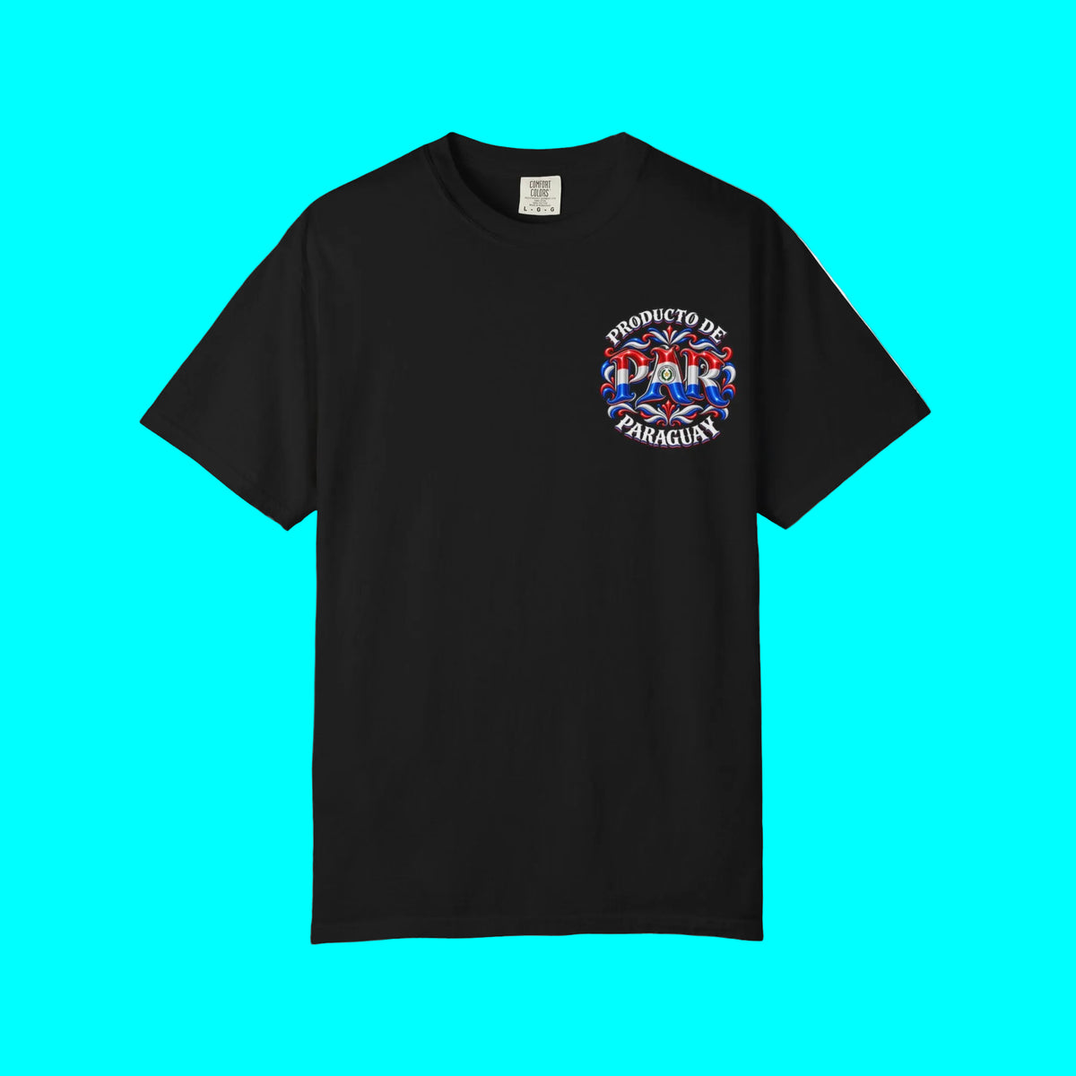 Producto De Paraguay Heritage T-shirt | Old English Style, PAR Paraguayos Culture | Heavyweight Cotton