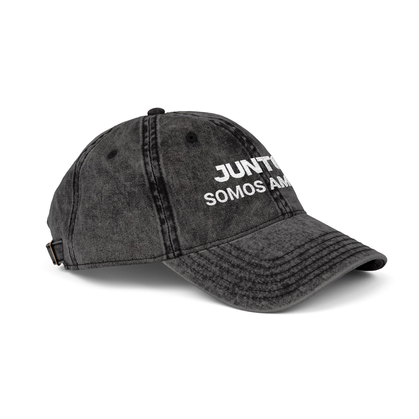 Juntos, Somos America Vintage Distressed 100% cotton twill Embroidered Dad Hat Cap | North, South, Central Unity | Adjustable Strap