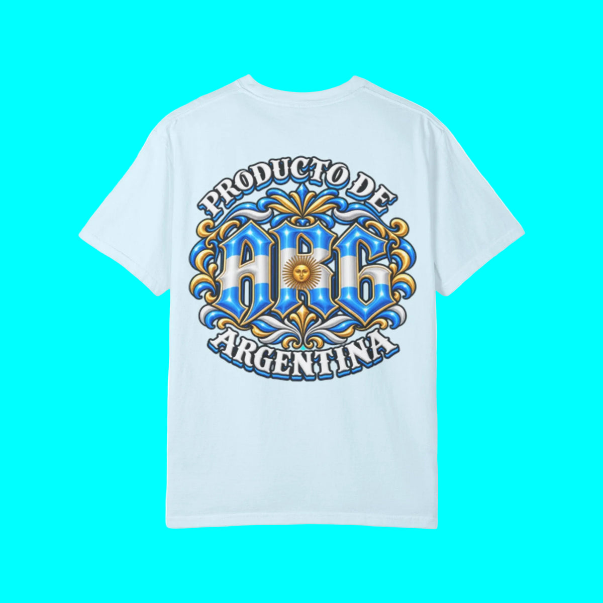 Producto De Argentina Heritage T-shirt | Old English Style, ARG Argentino Culture | Heavyweight Cotton