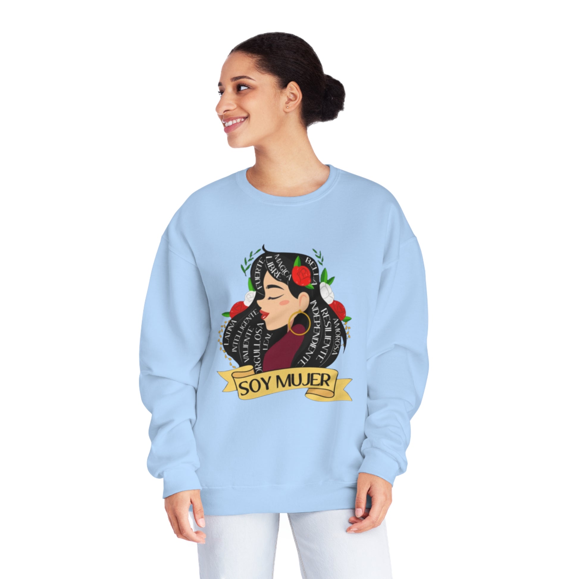 Soy Mujer (Bella, Leal, etc) Crewneck Sweatshirt | Fleece-Lined Crewneck | 5 Colors Available - Latinos 4 The World