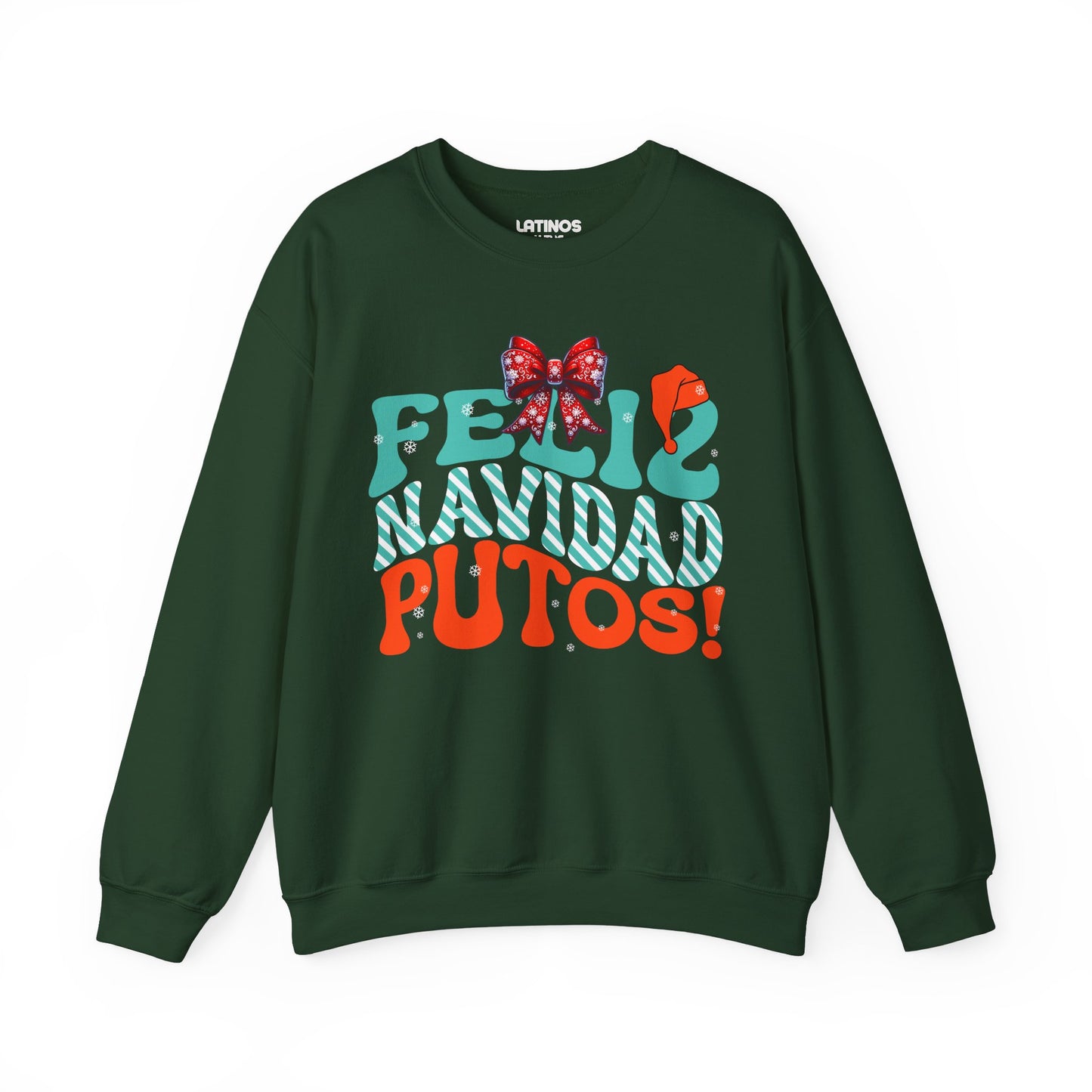 Feliz Navidad Putos! Christmas Comfy Crewneck Sweater | Latino Holiday 3 Colors