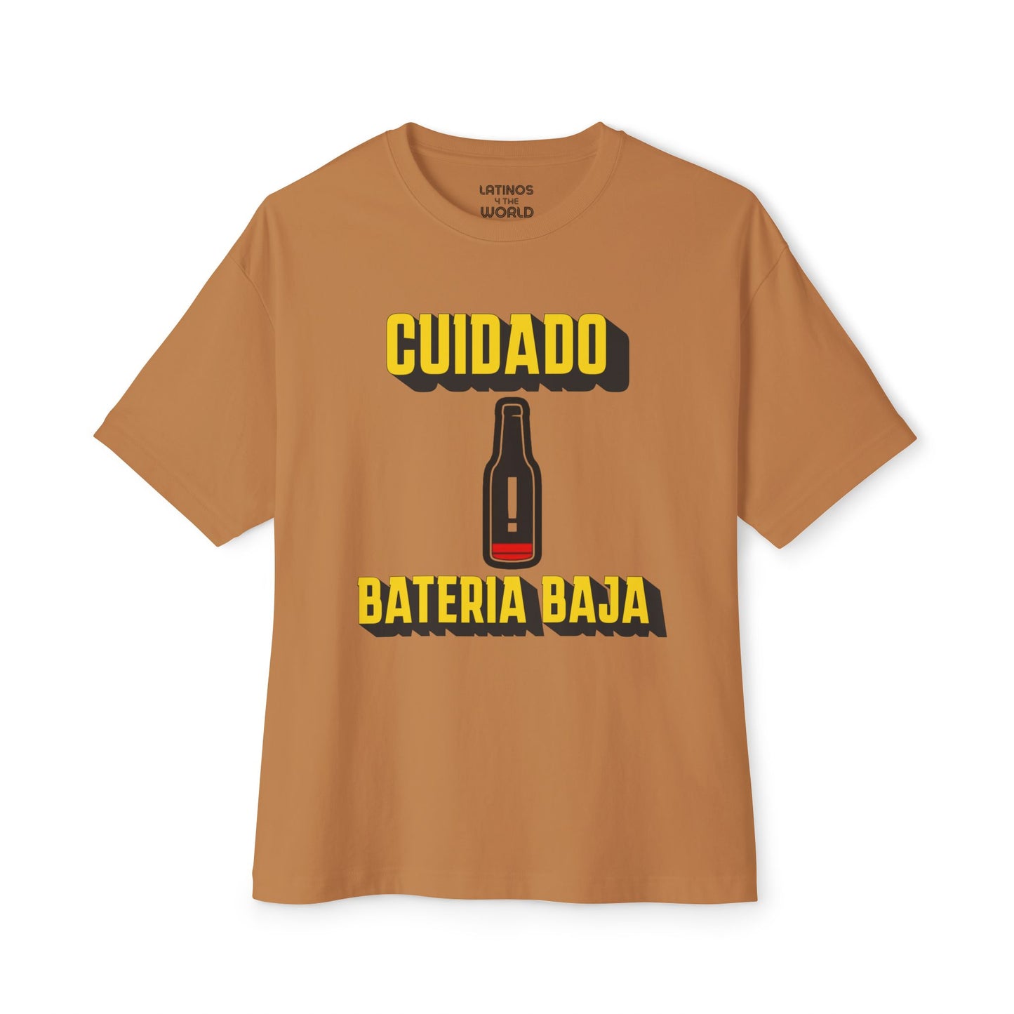 Cuidado Bateria Baja Cerveza Beer Funny Low Battery Latino T-shirt | Viral Bar Tees | Unisex - 3 Colors