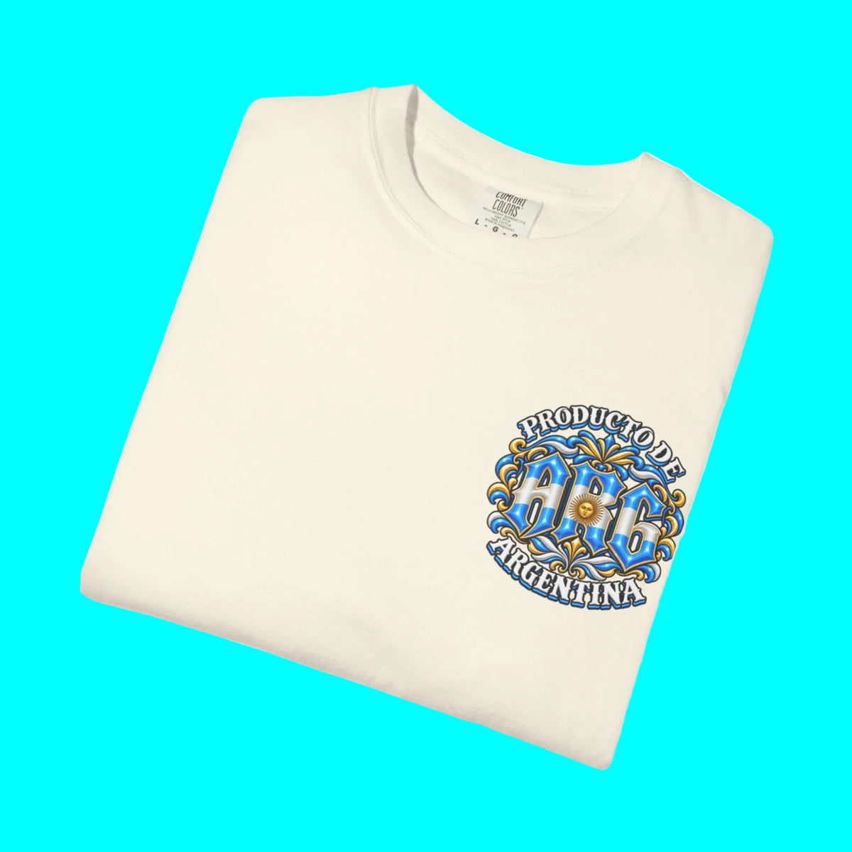 Producto De Argentina Heritage T-shirt | Old English Style, ARG Argentino Culture | Heavyweight Cotton