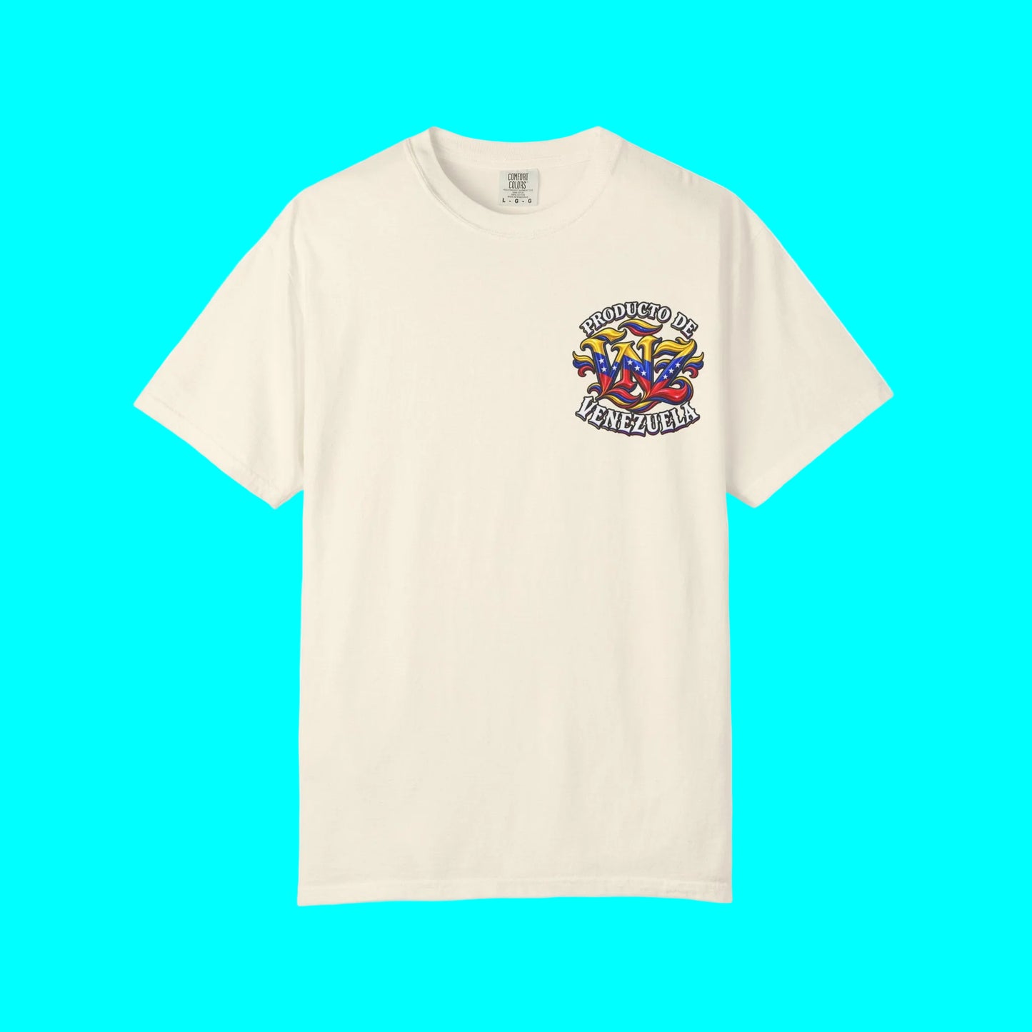 Producto De Venezuela Heritage T-shirt | Old English Style, VE VNZ Venezuelan Culture | Heavyweight Cotton