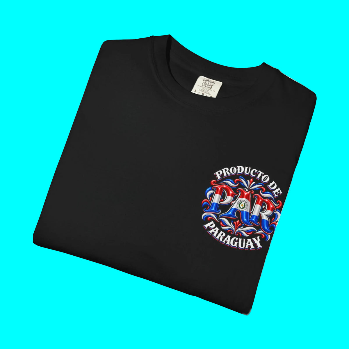 Producto De Paraguay Heritage T-shirt | Old English Style, PAR Paraguayos Culture | Heavyweight Cotton