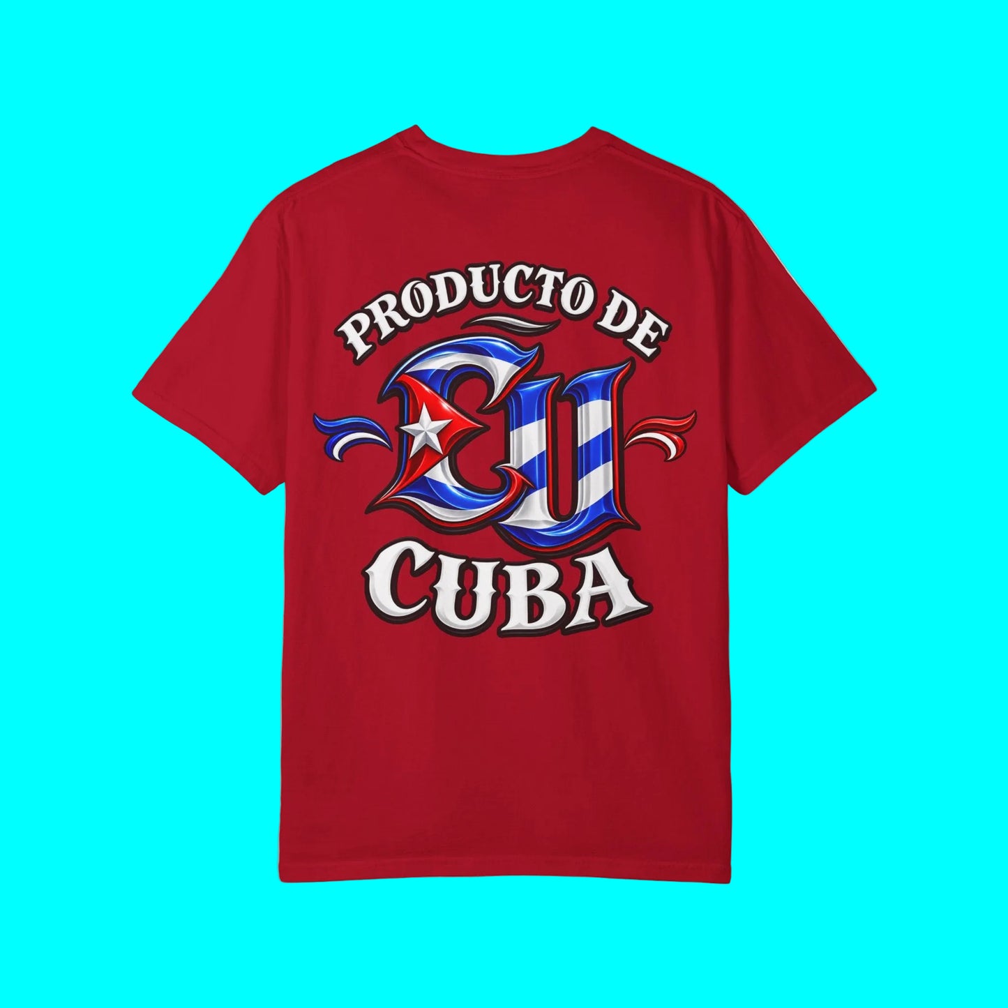 Producto De Cuba Heritage T-shirt | Old English Style, CU Cuban Culture | Heavyweight Cotton