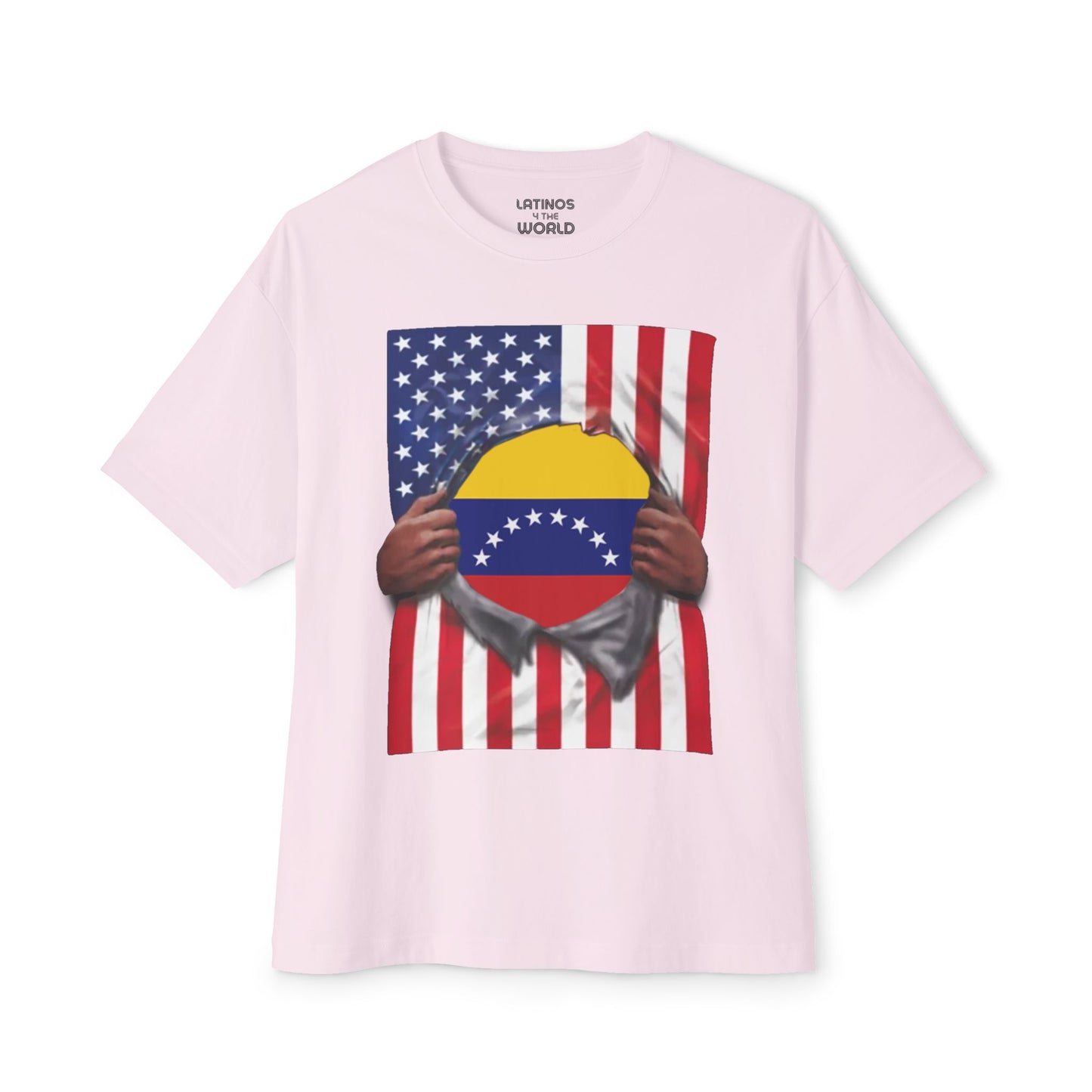 Venezuela Flag + USA Flag Pride T-shirt | Venezuelan + American Flag Rip 4th Of July | Funny Viral Latino Tees | Unisex - 4 Colors