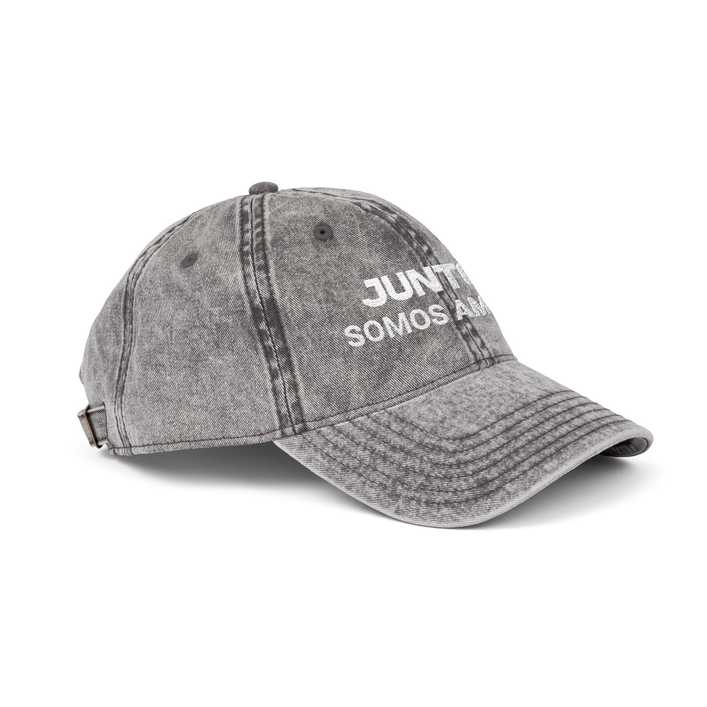 Juntos, Somos America Vintage Distressed 100% cotton twill Embroidered Dad Hat Cap | North, South, Central Unity | Adjustable Strap