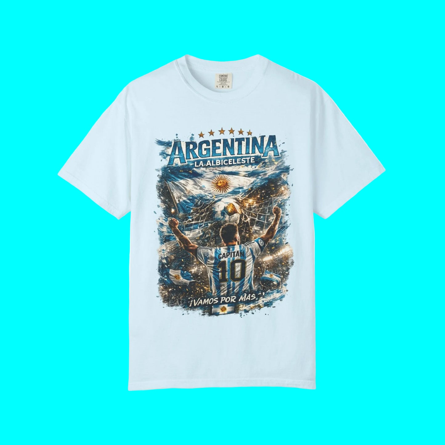 Viva Argentina LA ALBICELESTE 2026 Soccer Fan T-shirt | World Knockout Rounds Viral Latino Tees | Heavyweight Cotton