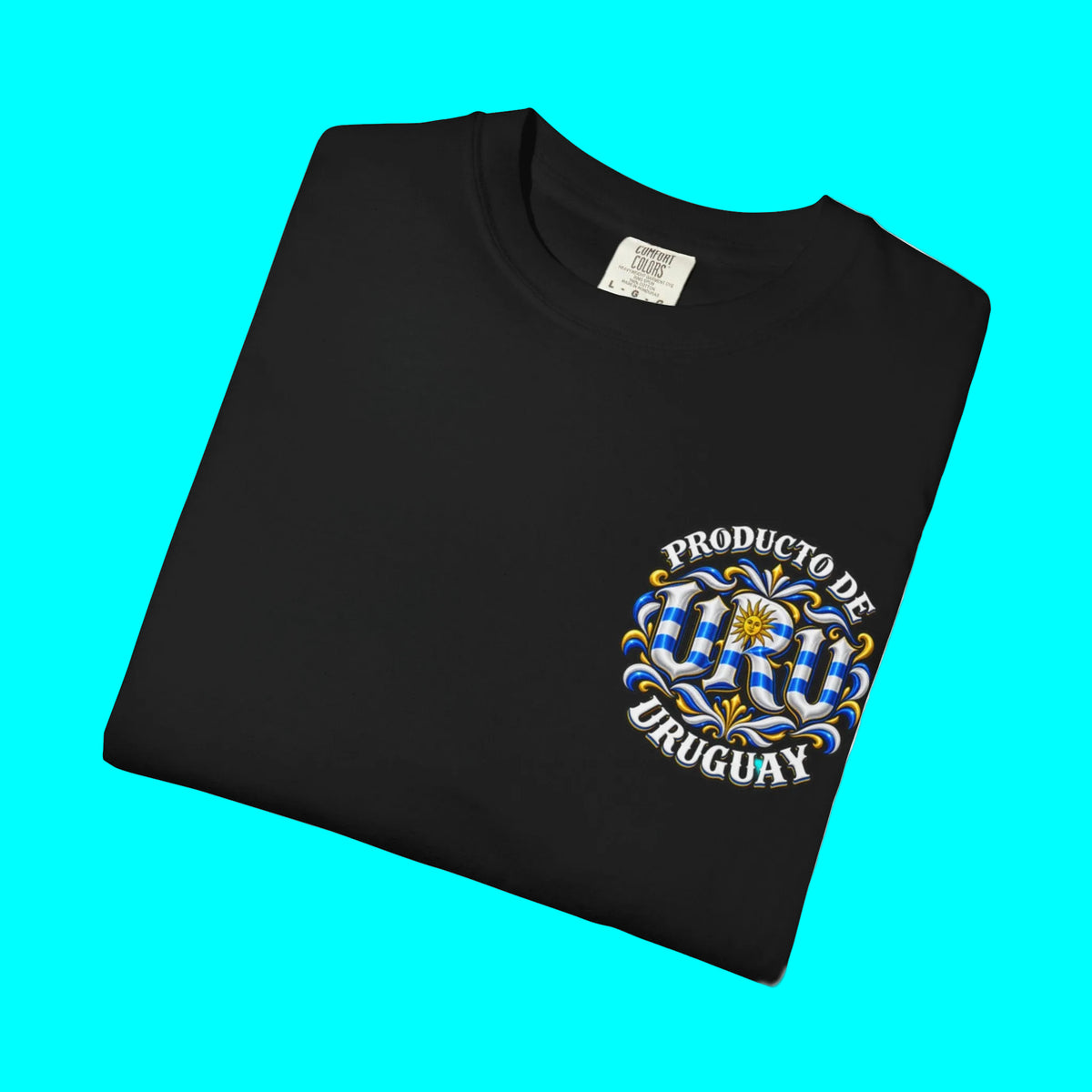 Producto De Uruguay Heritage T-shirt | Old English Style, URU Uruguayo Culture | Heavyweight Cotton