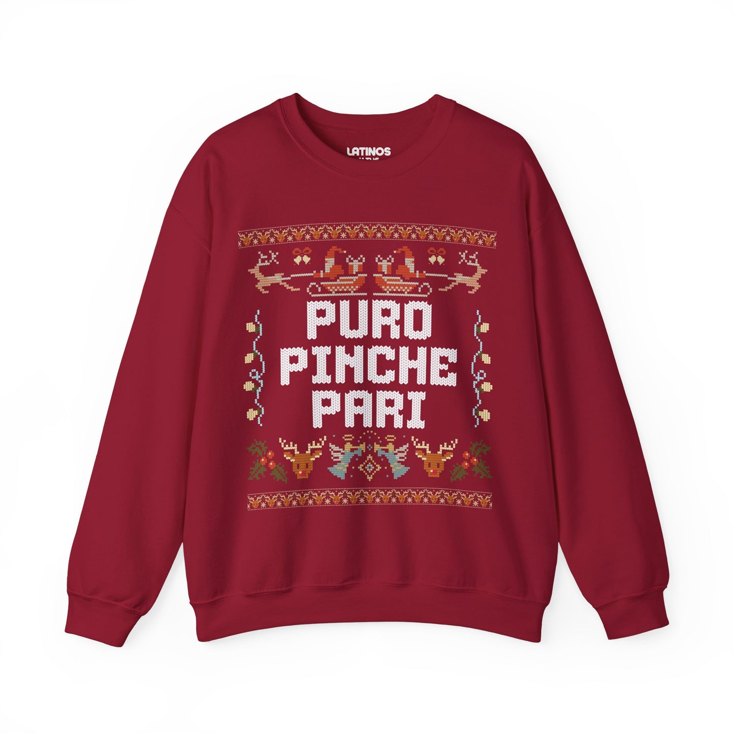 Puro Pinche Pari Chingo Latino Ugly Christmas Sweater | Funny Bling | 3 Colors