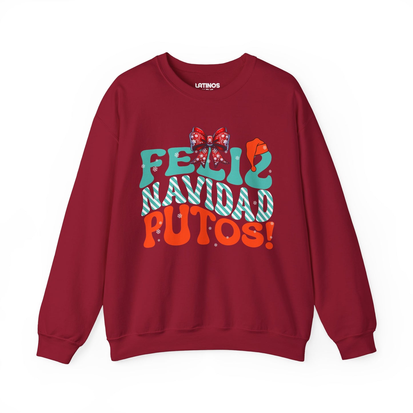 Feliz Navidad Putos! Christmas Comfy Crewneck Sweater | Latino Holiday 3 Colors