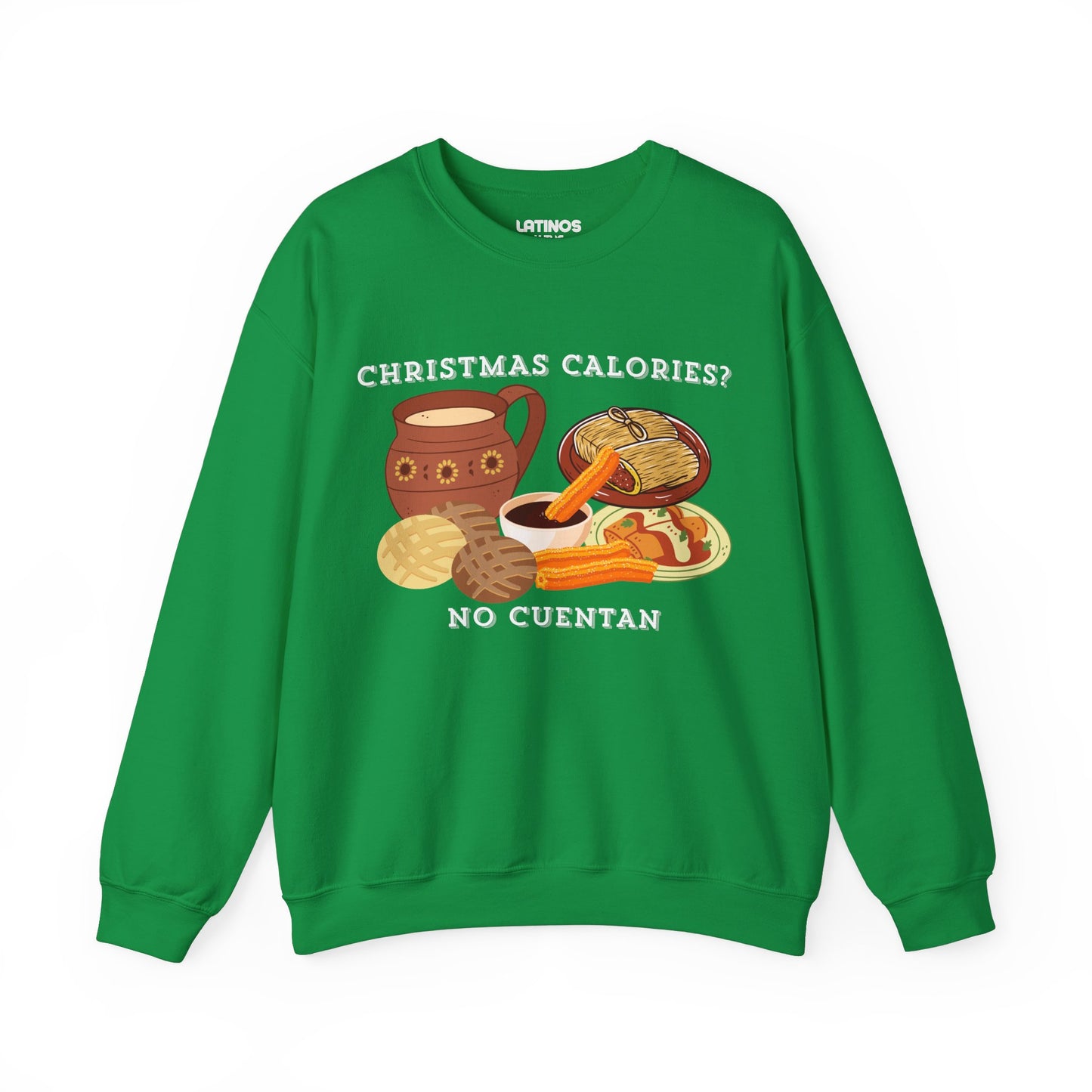 Christmas Calories No Cuentan Comfy Crewneck Sweater | Latino Holiday | 3 Colors