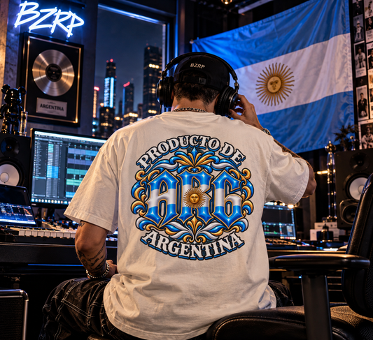 Producto De Argentina Heritage T-shirt | Old English Style, ARG Argentino Culture | Heavyweight Cotton