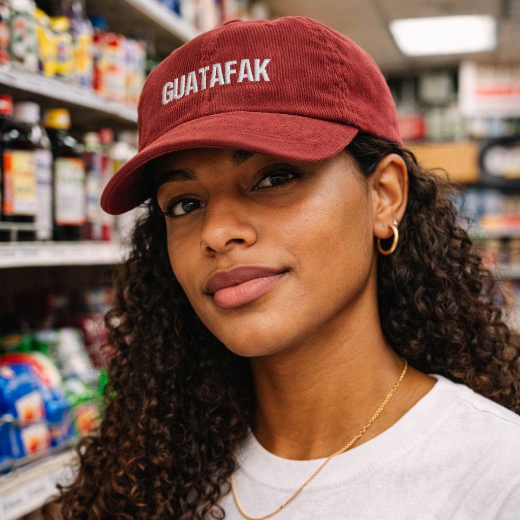 GUATAFAK 100% Corduroy Embroidered Dad Hat Cap | WTF Latino Slang | Adjustable Strap | Latino