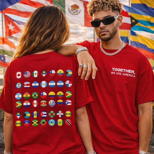 Together, We Are America T-shirt | All North, Central, & South American Flags | Unity Justice | Latino Pride Viral Tees