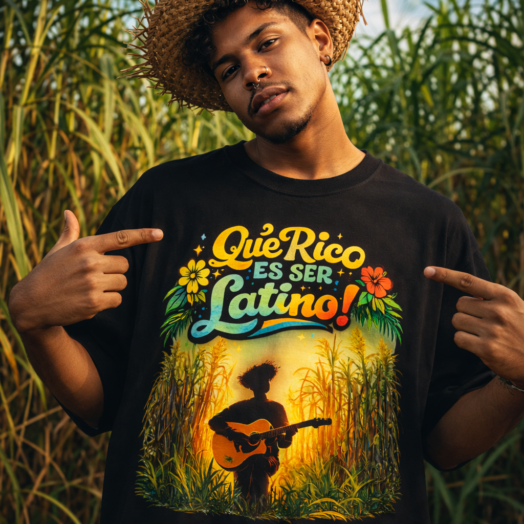 Que Rico Es Ser Latino T-shirt | Sugar Cane Field, North, Central, & South American Unity | Latino Pride Viral Tees