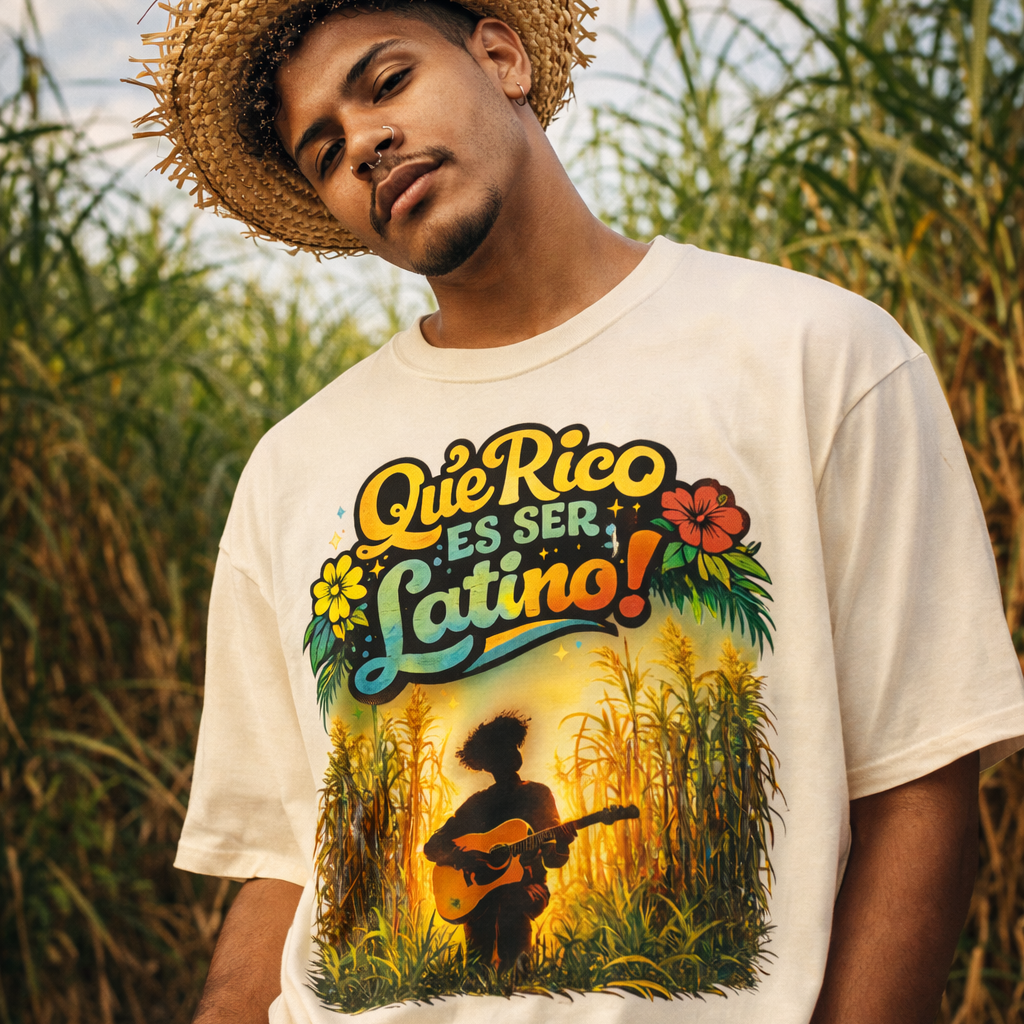 Que Rico Es Ser Latino T-shirt | Sugar Cane Field, North, Central, & South American Unity | Latino Pride Viral Tees