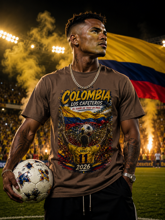 Viva Colombia LOS CAFETEROS 2026 Soccer Fan T-shirt | World Knockout Rounds Viral Latino Tees | Heavyweight Cotton