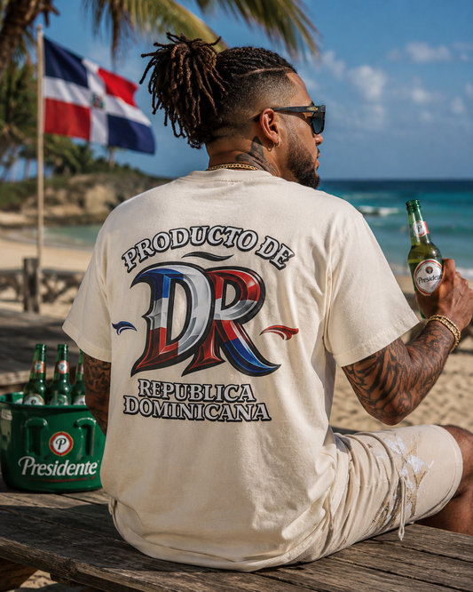 Producto De Republica Dominicana Heritage T-shirt | Old English Style, DR Dominican Culture | Heavyweight Cotton
