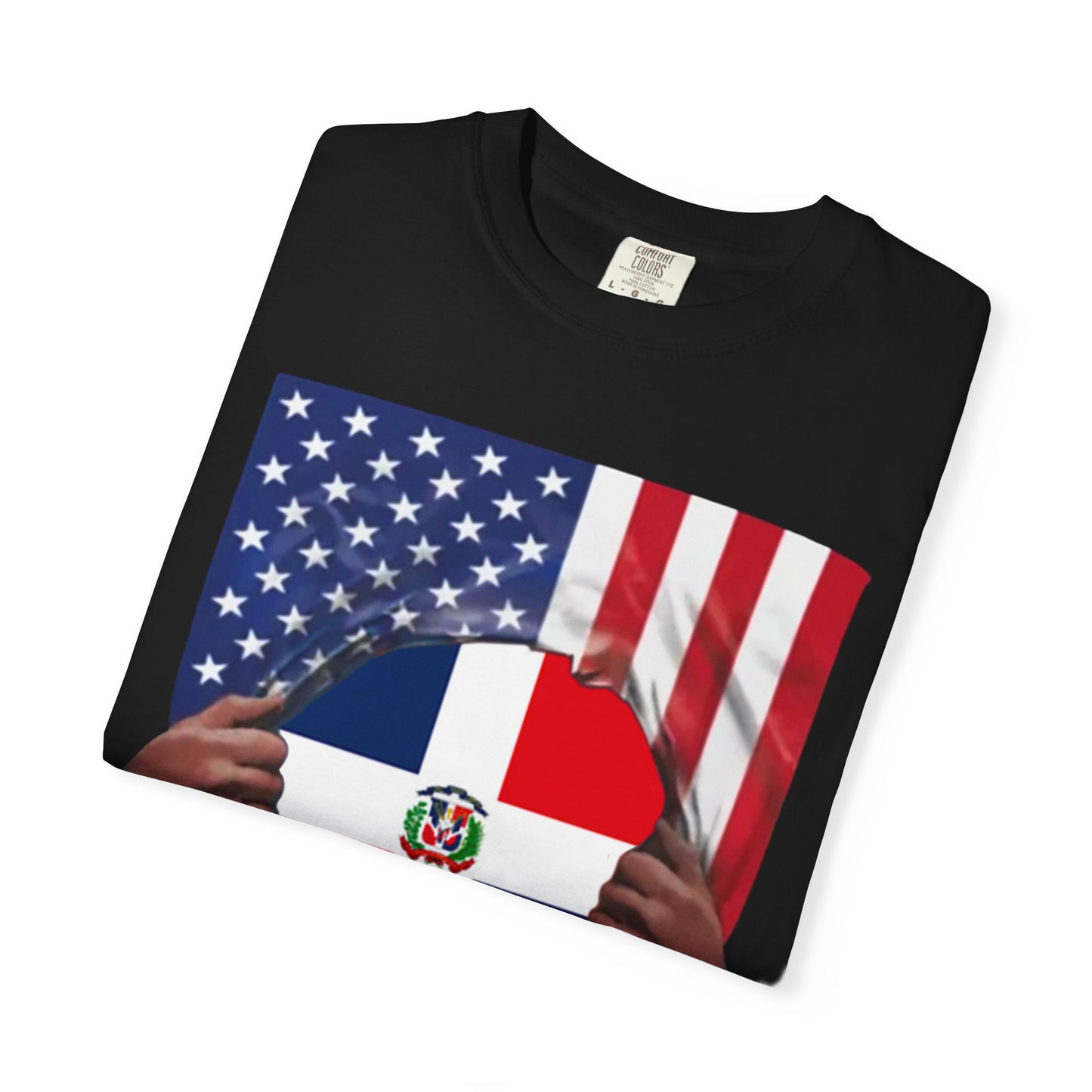 Dominican Republic Flag + USA Flag Pride T-shirt | Dominican + American Pride 4th Of July | Funny Viral Latino Tees | Unisex