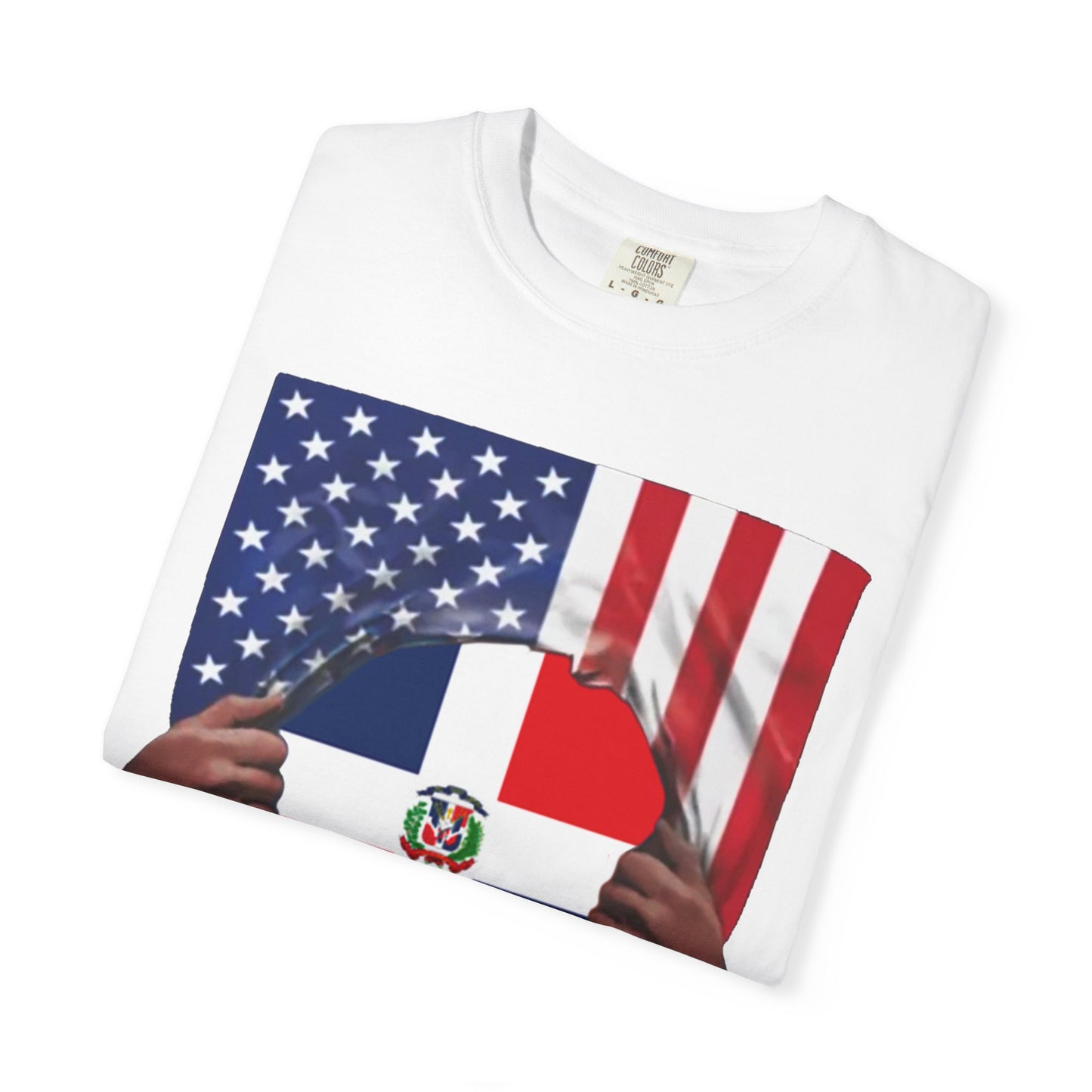 Dominican Republic Flag + USA Flag Pride T-shirt | Dominican + American Pride 4th Of July | Funny Viral Latino Tees | Unisex