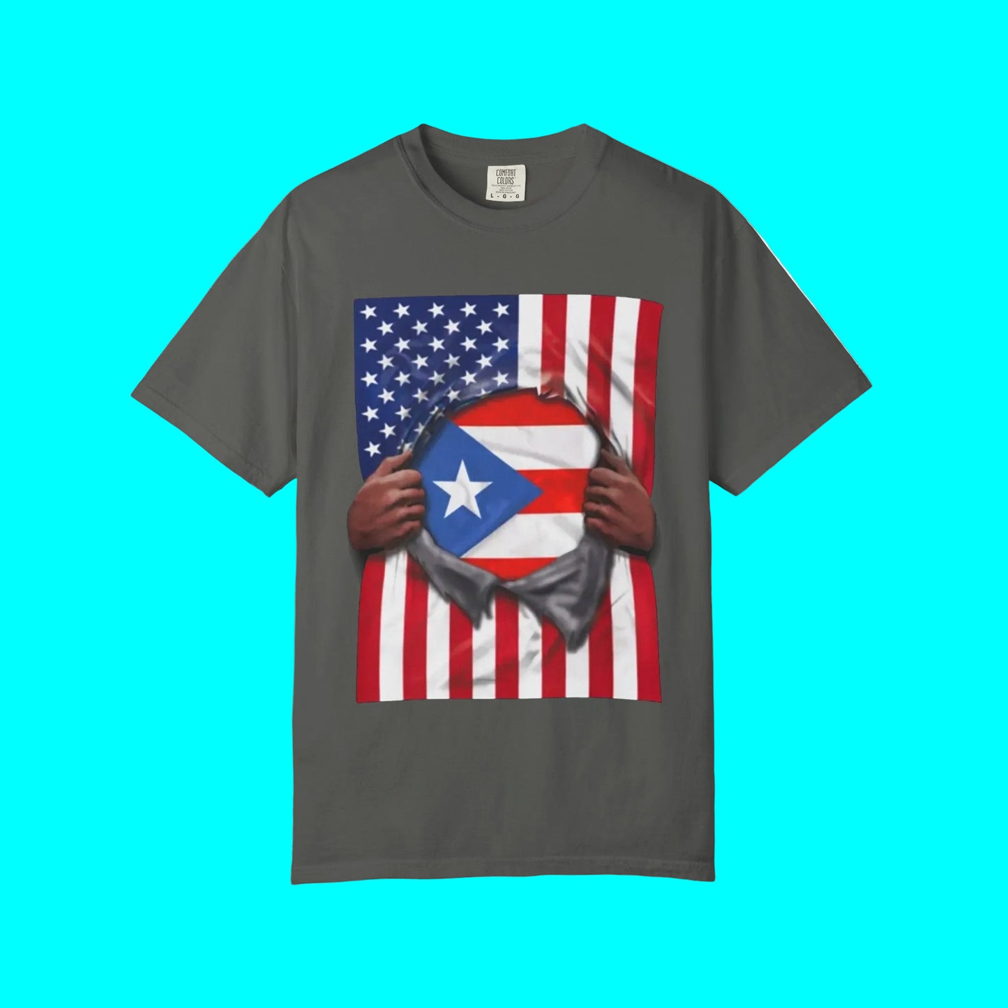 Puerto Rico Flag + USA Flag Pride T-shirt | Puerto Rican + American Pride 4th Of July | Funny Viral Latino Tees | Unisex - 4 Colors