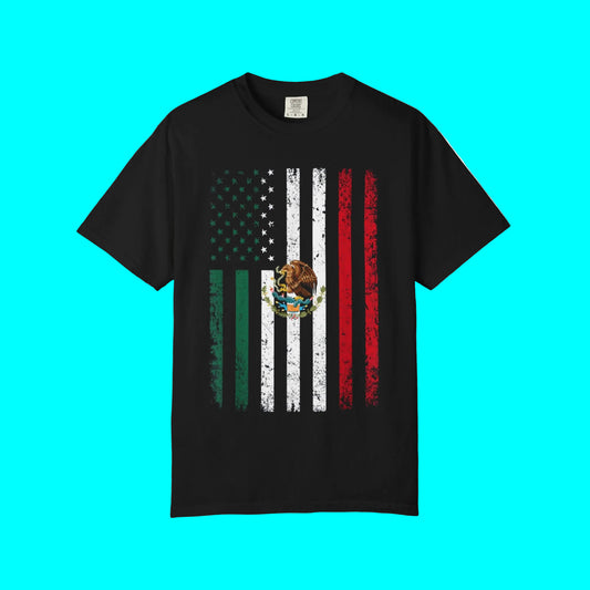 USA + MEXICAN FLAG PRIDE T-Shirt | Independence Day Latino Vibes (Mexico) - July 4th | 2 Colors