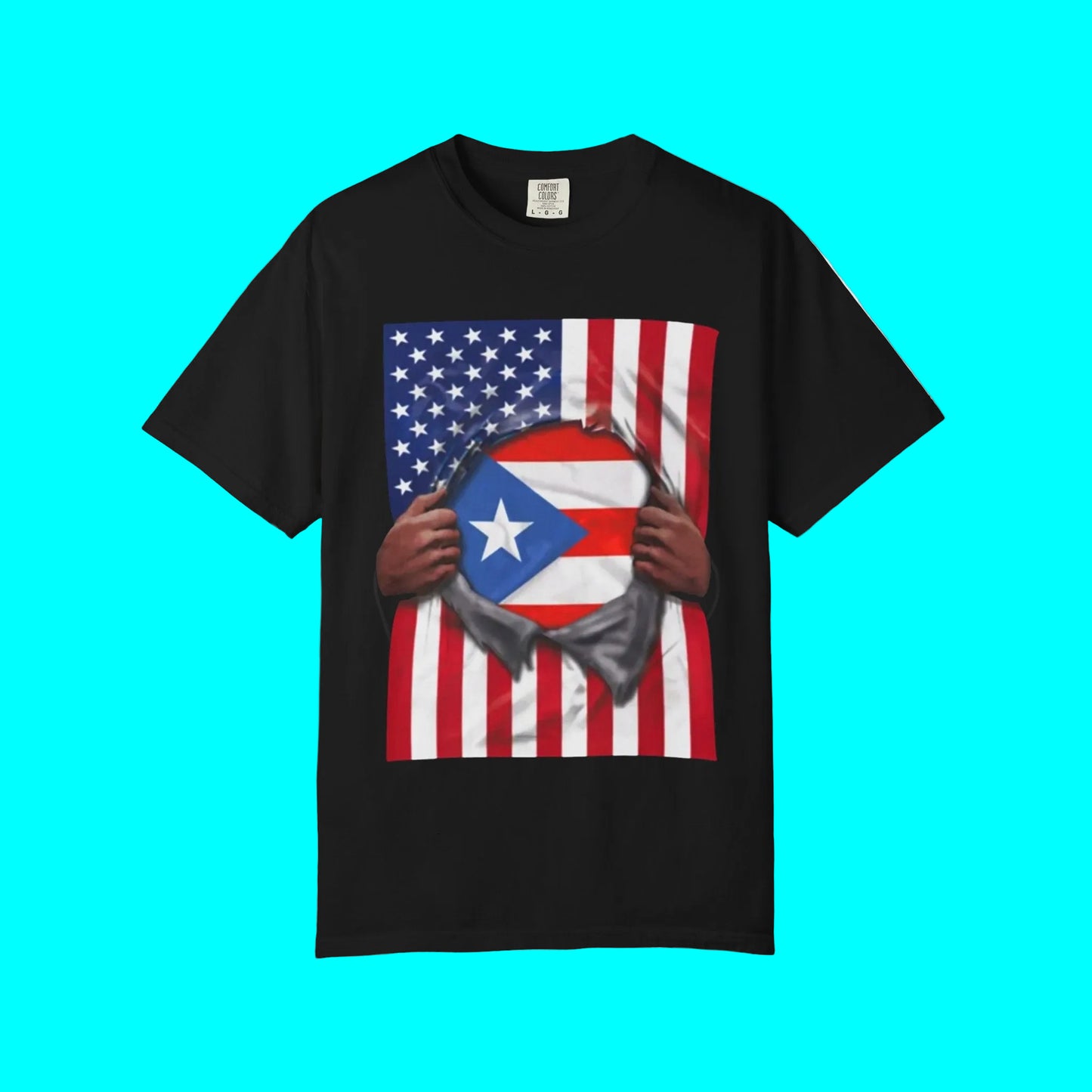 Puerto Rico Flag + USA Flag Pride T-shirt | Puerto Rican + American Pride 4th Of July | Funny Viral Latino Tees | Unisex - 4 Colors