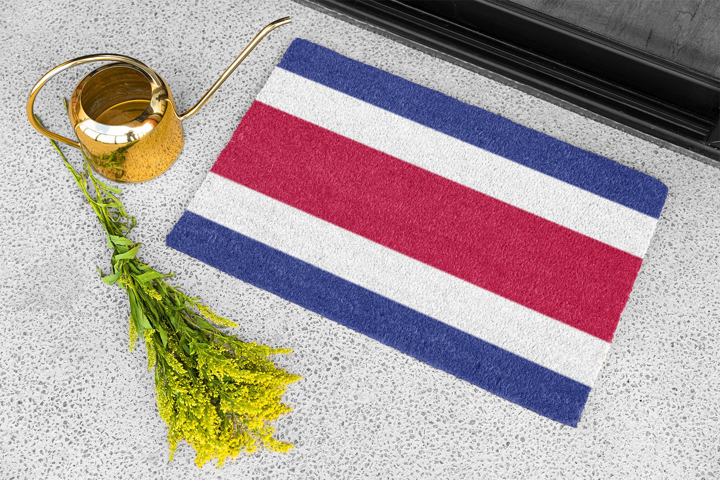 Flag Of Costa Rica Outdoor Non-Slip Door Mat | Copa America | 24"x36"