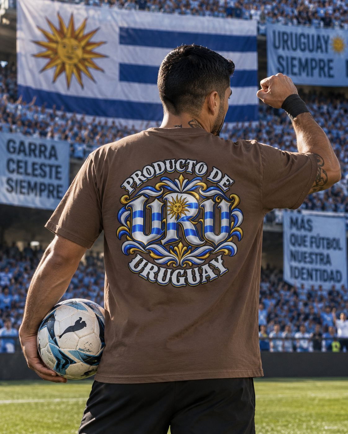 Producto De Uruguay Heritage T-shirt | Old English Style, URU Uruguayo Culture | Heavyweight Cotton
