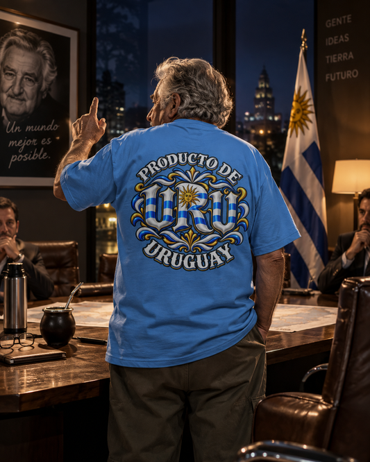 Producto De Uruguay Heritage T-shirt | Old English Style, URU Uruguayo Culture | Heavyweight Cotton