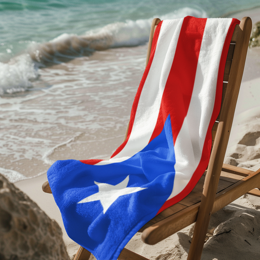 Puerto Rico Flag Beach Towel | Quality & Long Lasting - 2 Sizes | Boricua Pride | Gift for Puerto Ricans