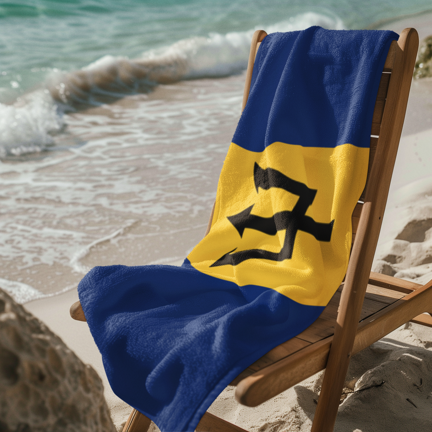Barbados Flag Beach Towel | Quality & Long Lasting - 2 Sizes | Bajan Pride | Gift for Bajans