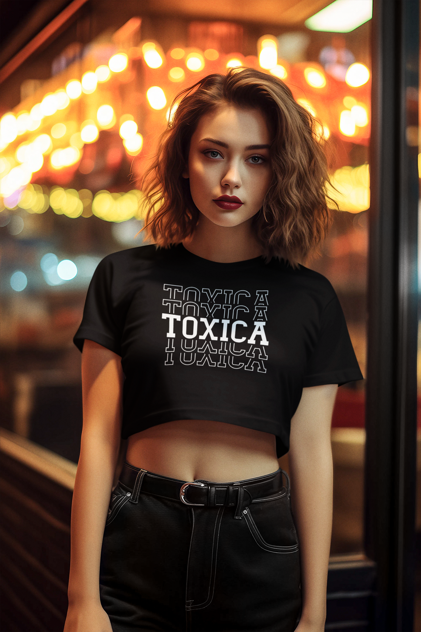 La Toxica | Women's Flowy Crop-Top Tee | 4 Colors