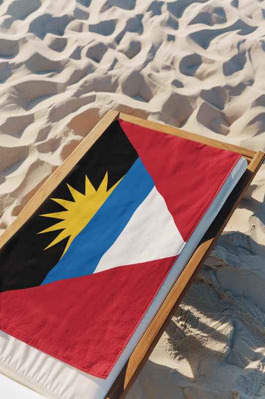 Antigua and Barbuda Beach Towel | Quality & Long Lasting - 2 Sizes | Antiguan Pride | Gift for Antiguan and Barbudans