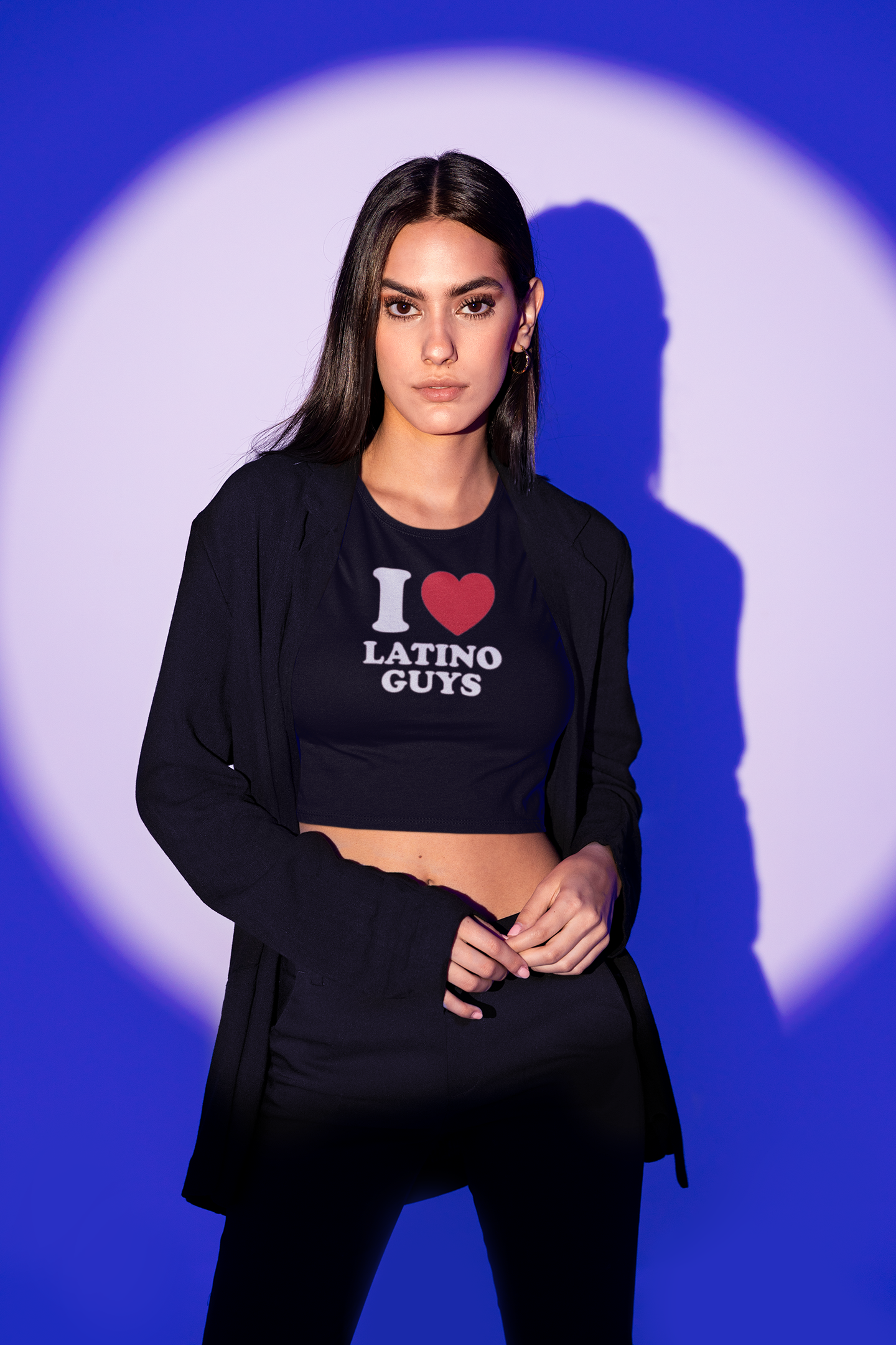 I Love (Heart) Latino Guys | Women's Flowy Crop-Top | 3 Colors - Latinos 4 The World