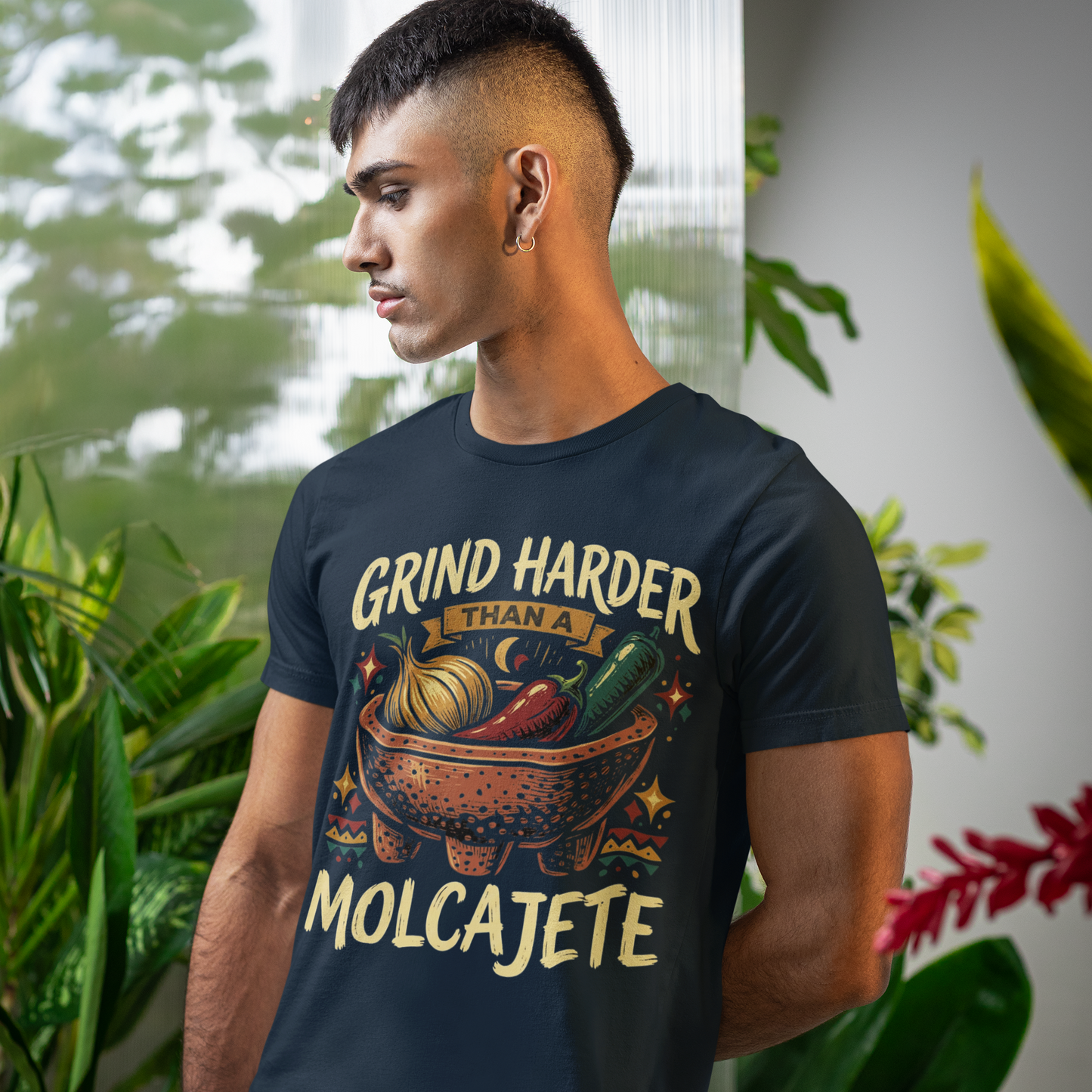 Grind Harder Than A Molcajete T-shirt | Latino Culture Funny Apparel | Mexican Humor l 2 Colors