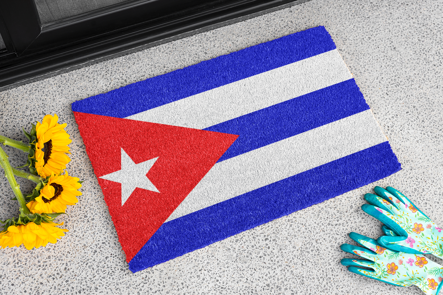 Flag Of Cuba Outdoor Non-Slip Door Mat | Copa America | 24"x36"