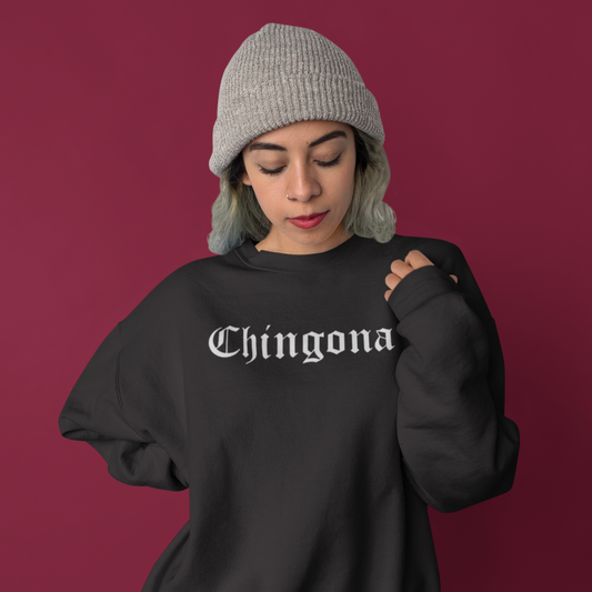 Chingona Crewneck Sweatshirt | Fleece-Lined Viral Latino | 3 Colors