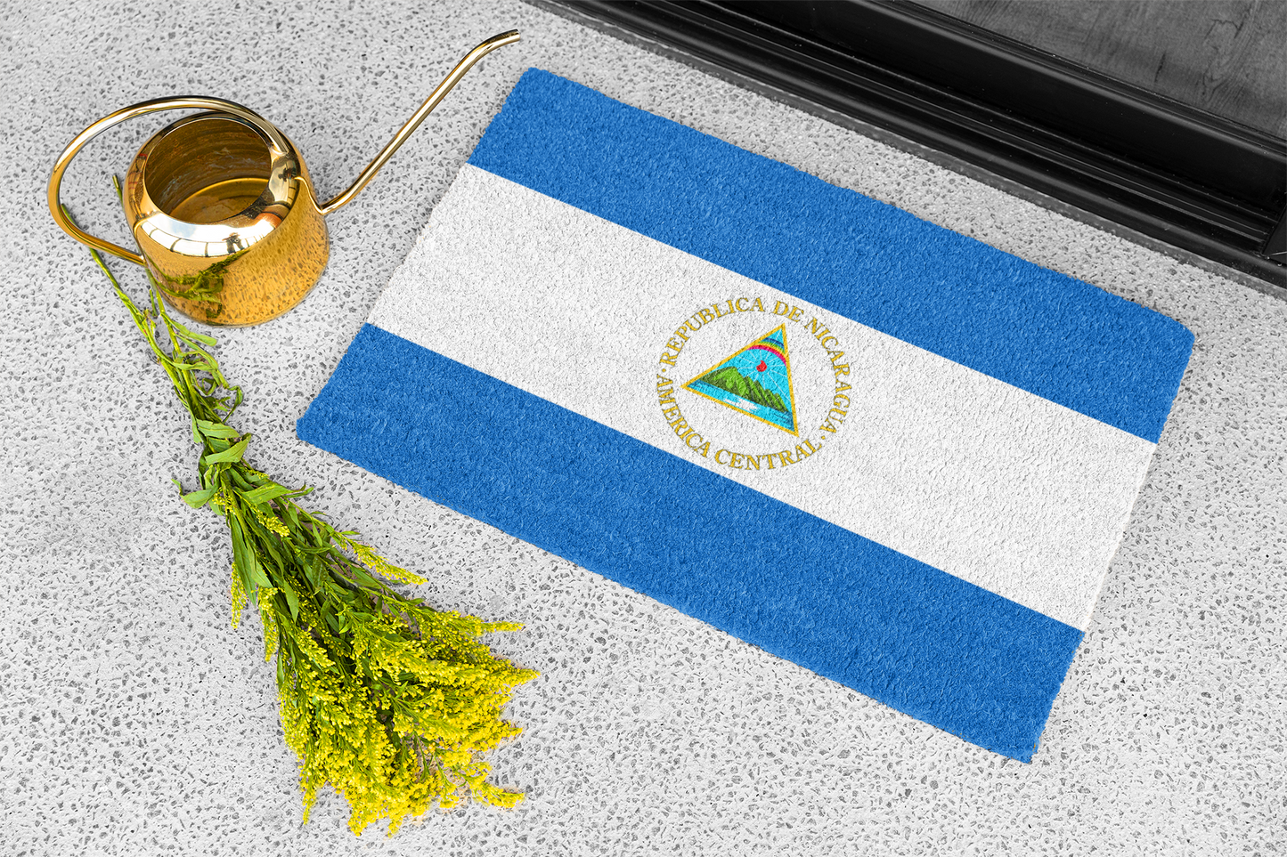 Flag Of Nicaragua Outdoor Non-Slip Door Mat | Managua | León | Tipitapa | Gift for Nicaraguans | 24"x36"