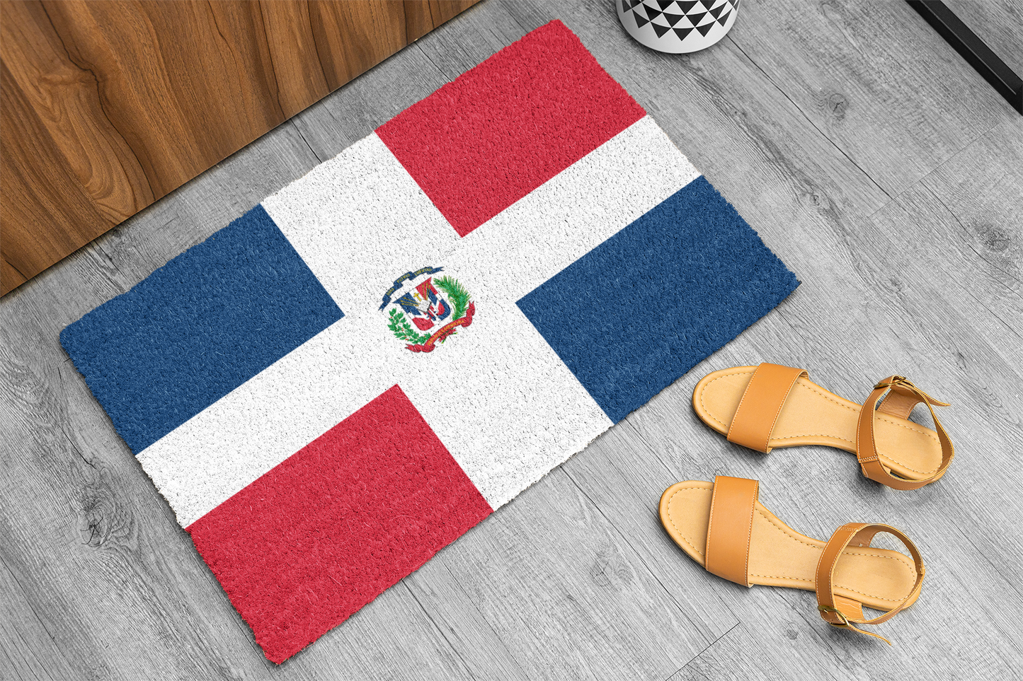 Flag Of Dominican Republic Outdoor Non-Slip Door Mat | Copa America | 24"x36"