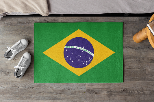 Flag Of Brazil Outdoor Non-Slip Door Mat | Sao Paulo | Rio de Janeiro | Brasilia | Gift for Brazilians | 24"x36"