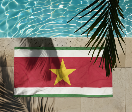 Suriname Flag Beach Towel | Quality & Long Lasting - 2 Sizes | Suriname Pride | Gift for Surinamese