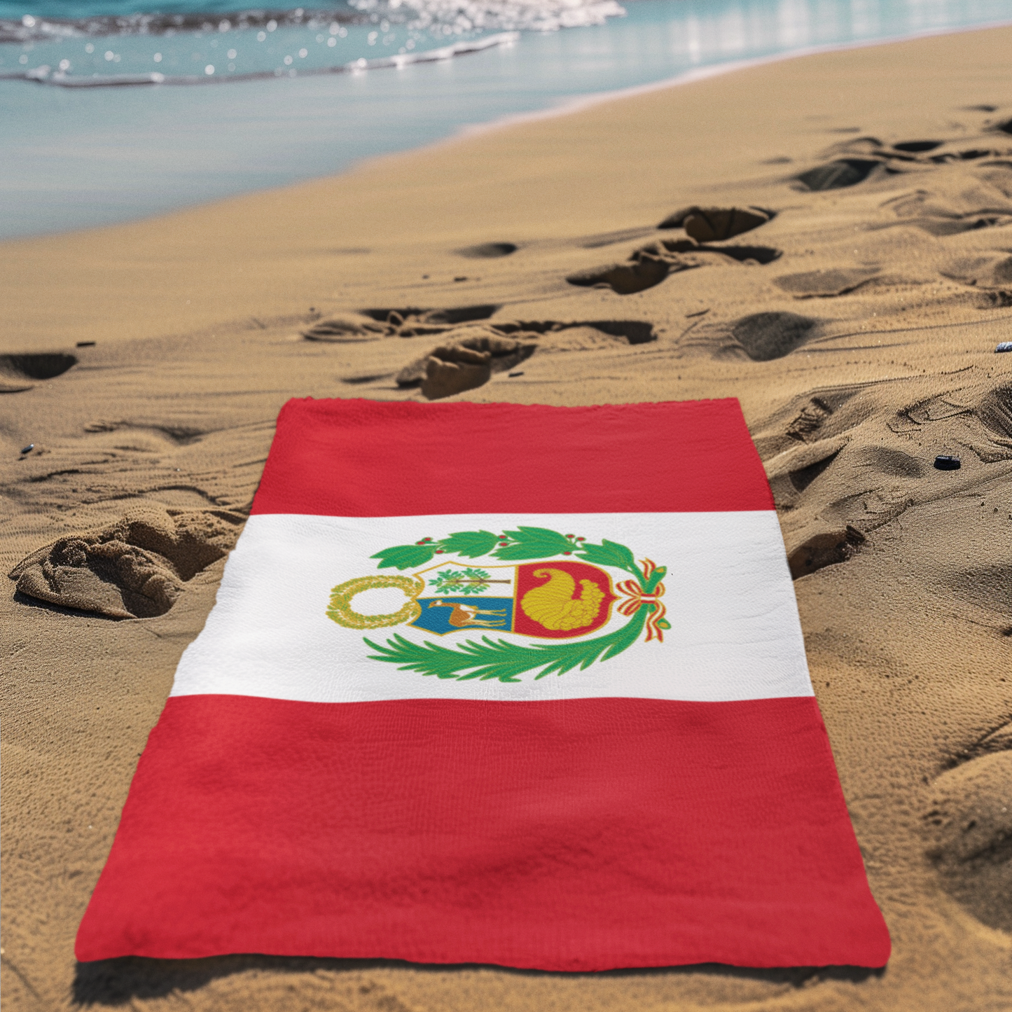PERU Flag Beach Towel | Quality & Long Lasting - 2 Sizes | Peruvian Pride | Gift for Peruvians